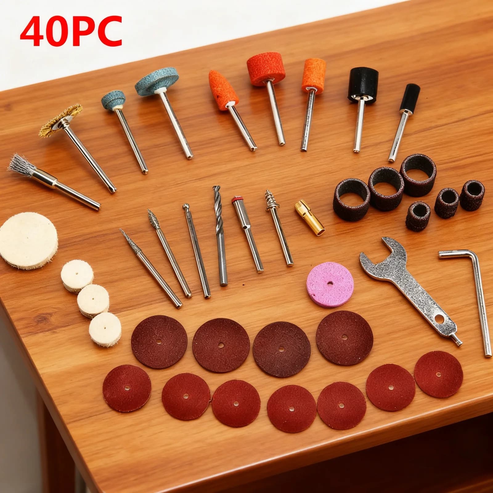 40-gabalu rotācijas instrumenta aksesuāru slīpēšanas komplekts