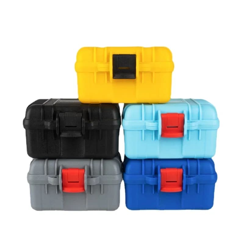 Portatīvā mini plastmasas instrumentu kaste ar putu, 125x112x70mm